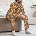 thumbnail image 7 of Fuzoiu Monkey Sloth Print Men's Long-Sleeved Pajama,Lounge Button Down Nightwear,Mens Notch Collar Pajama Set -X-Large, 7 of 7