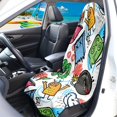 thumbnail image 3 of POLERO Cartoon Monster Doodle Waterproof Car Seat Cover, Sweat Proof Terry Cloth Non Slip Cover for Cars SUVs Sedans and Vans, 3 of 7