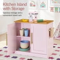 thumbnail image 5 of Best Choice Products Deluxe Wooden Pretend Play Kitchen with Island and Espresso Machine - Pink, 5 of 10