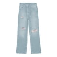 thumbnail image 5 of Women's Jeans Straight Leg Plus Size Ripped Solid Color Denim Pocket Loose Trousers, 5 of 5