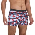 thumbnail image 5 of Men's Boxer Briefs, red Anchor blue stripe cute Soft Comfy Mens Underwear Boxer Briefs Breathable With Widen Waist, 5 of 7