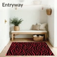 thumbnail image 3 of ODIKA 4'x6' Machine Washable Non-Slip Area Rug, Storm Surge Interlocking Wave Accent High Traffic Rug, Red, 670208, 3 of 7