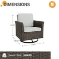 thumbnail image 4 of COOS BAY Harbor Retreat Mix Brown Rattan Wicker Outdoor Patio Swivel Glider Rocking Chairs with Curved Armrest, Beige Cushions, Set of 4, 4 of 9