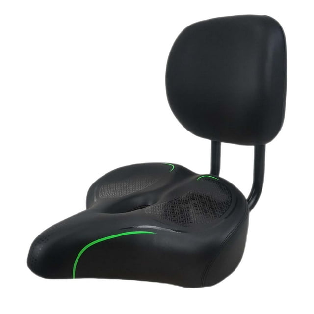 Decodeary Bike Seat with Backrest Back Support Saddle Portable Saddle Bicycle Tricycle Green 33x30cm