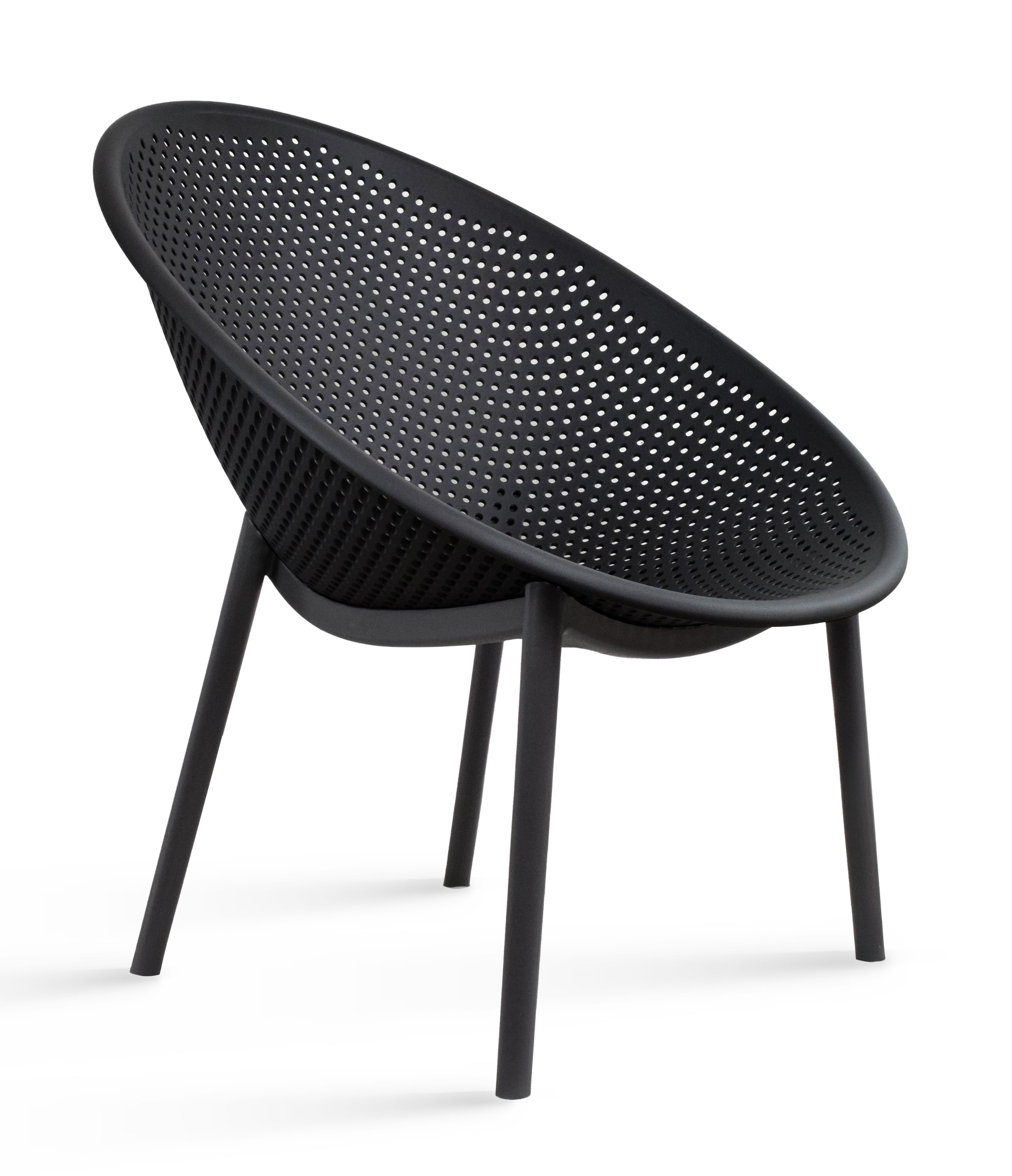 2xhome Set of 2 Modern Patio Chairs, Oval Acepulco With Dots Round Shape Contemporary Plastic Armless Dining Accent Chairs for Kitchen Living Room or Outdoor