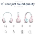 thumbnail image 4 of YLFASHION Auriculares Bluetooth para niños, Auriculares inalámbricos de Dibujos Animados para niños, Auriculares supraaurales con micrófono Incorporado para niños/Escuela/iPad/Tableta/Avión (Rosa), 4 of 5