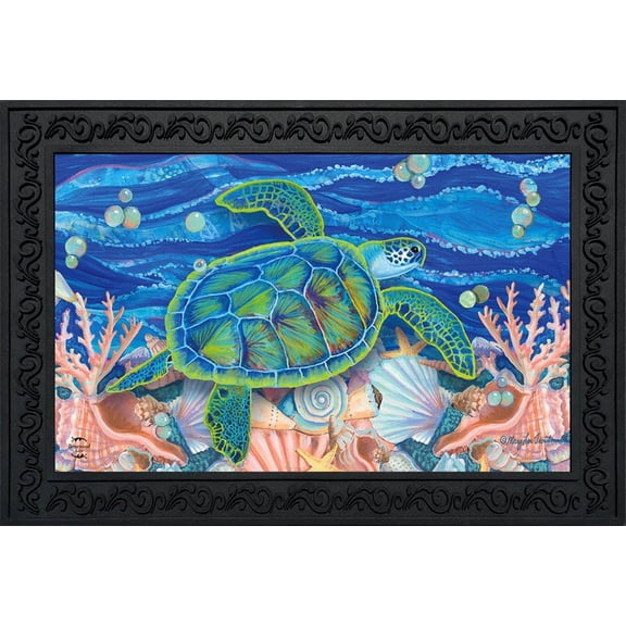Briarwood Lane Swimming Sea Turtle Summer Doormat