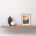 thumbnail image 2 of Pink Dawn Atmospheric Clouds Over Small Mountain Village in the Alps Modern Watercolour Painting Artwork Framed Wall Art Print 9X7 Inch, 2 of 5