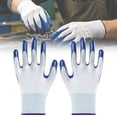 thumbnail image 2 of ZOURIH 4 Pair Gardening Work Gloves Bulk for Men Women, Breathable Rubber Coated Garden Gloves for Construction,Blue, 2 of 9