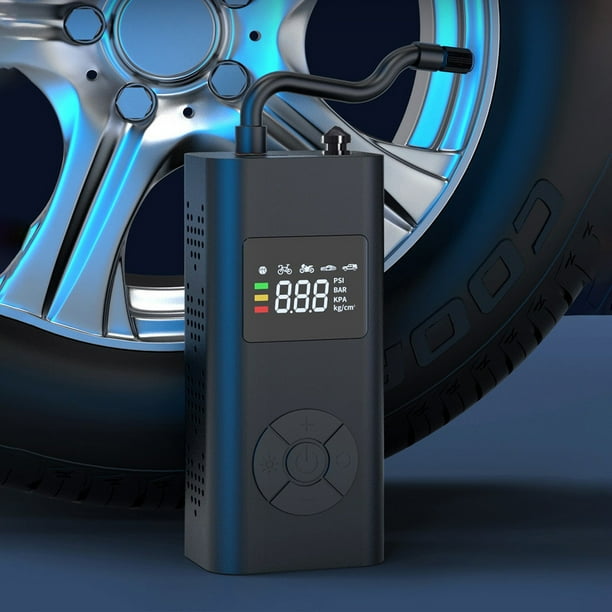 Bomba infladora portátil - Inflador digital de neumáticos de 150 PSI con pantalla LED, 5 preajustes para neumáticos de coche, bolas y colchón hinchable