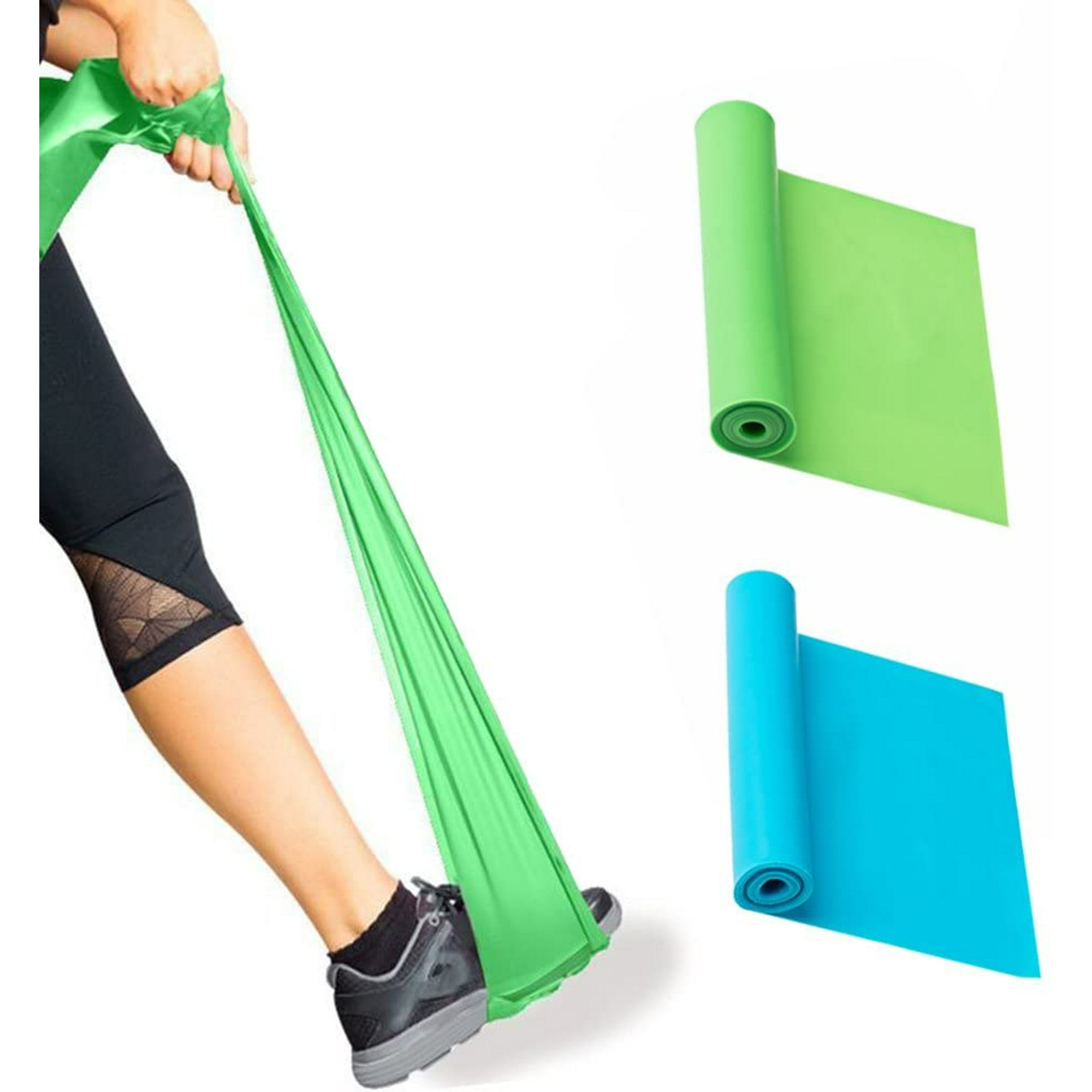 Freedo Natural Latex Elastic Exercise Bands Dd Yoga Physiotherapy Fitness Stretch Muscle Training No Resistance Bands Blue Green