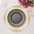 thumbnail image 2 of Efavormart 10 Pack | 7" Regal Black And Gold Round Plastic Dessert Plates, Disposable Appetizer Salad Plates, 2 of 11