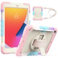 thumbnail image 1 of [Full-Body] Shock-Proof Case for Kids with [Screen Protector] [360 Rotating Hand Strap] &Stand [Pen Holder] for iPad 9.7 2017 / 2018 （Rainbow Pink）, 1 of 6