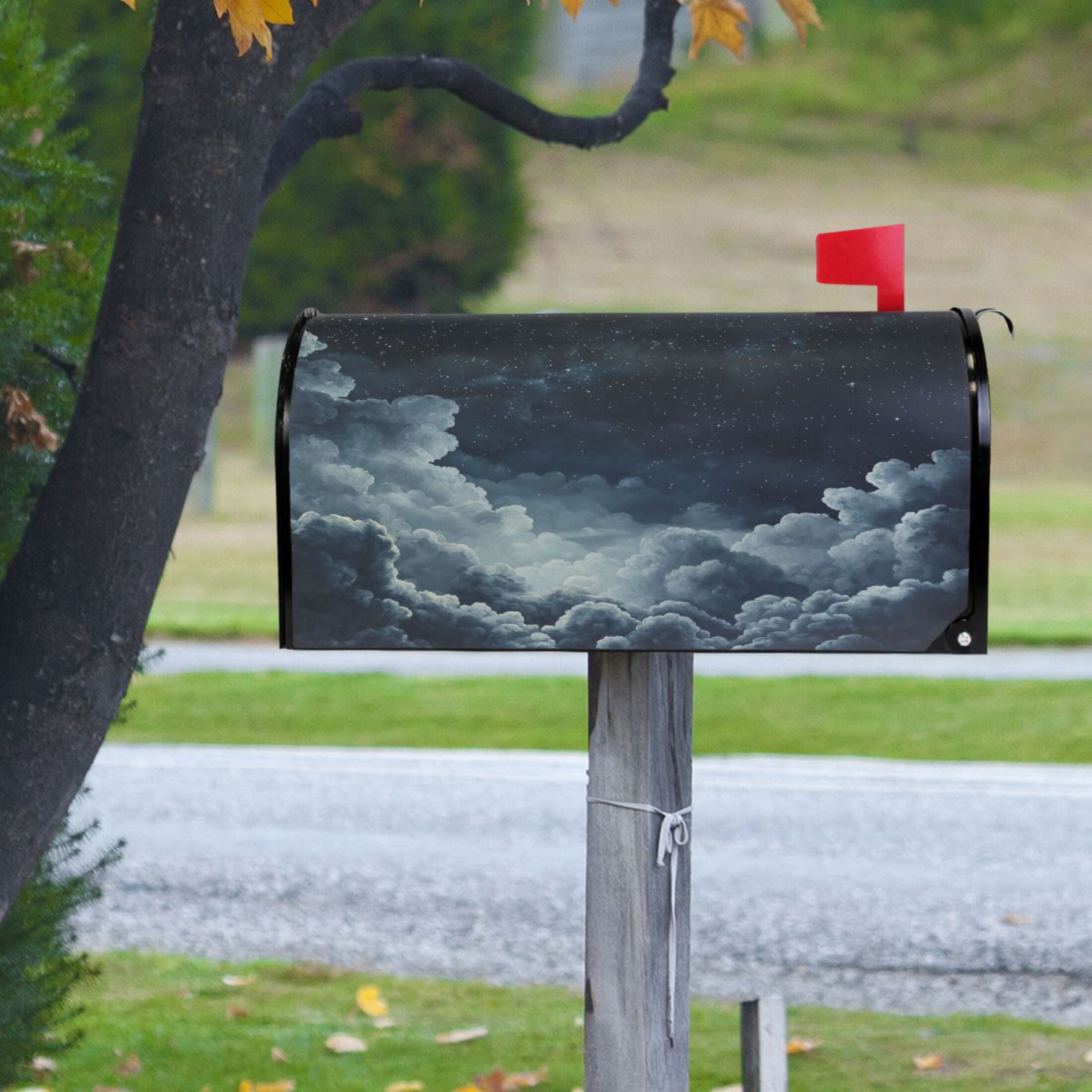 WOBOGO Starry Night Sky Picture Mailbox Cover Magnetic for Garden Yard Home Decor Standard Size 25.4×20.78in