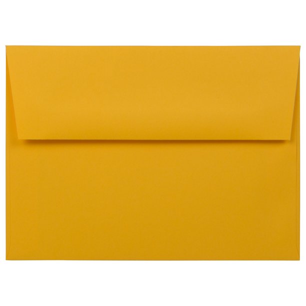 JAM Paper A6 Envelopes, 4 3/4 x 6 1/2, Gold Yellow, 50 per Pack