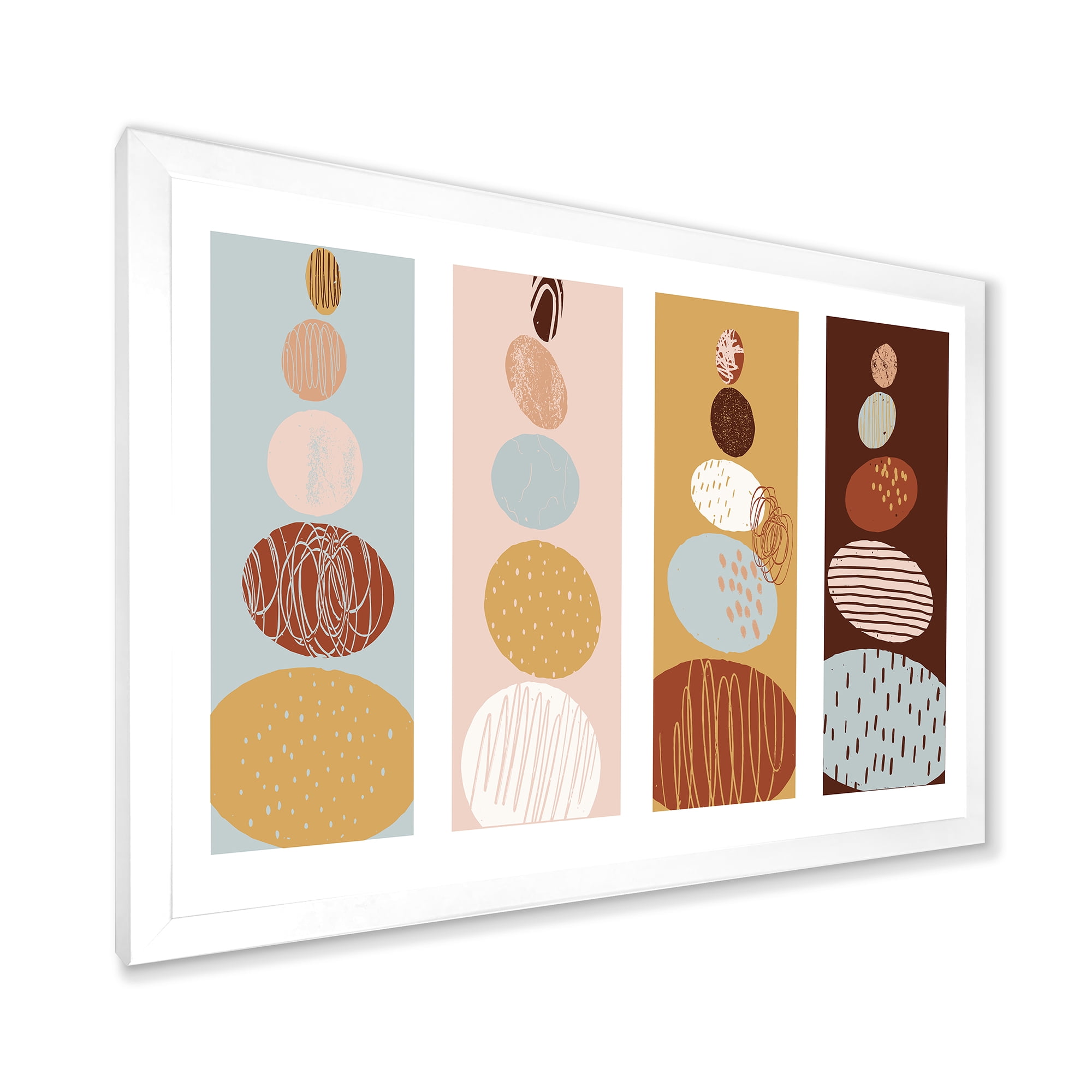 Designart 'Compostion Minimalistic of Organic Shaped Pebbles' Modern Framed Art Print