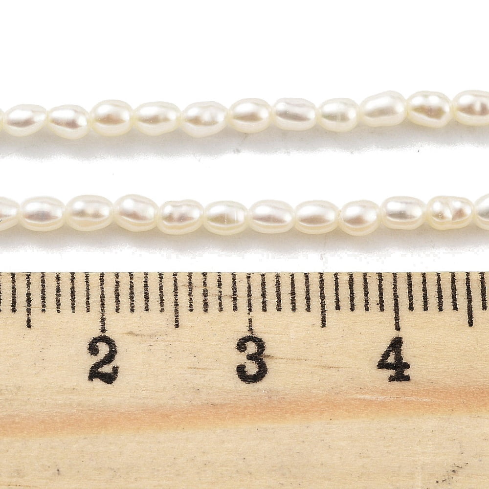 2strands Cultured Freshwater Pearl Beads Strands Grade 7A+ Rice Snow 2~2.3mm Hole: 0.3mm about 63pcs/strand 7.68''(19.5cm)