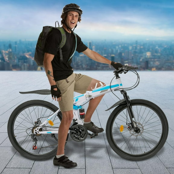 26" Folding Mountain Bike with 21-Speed Gears - Lightweight, Eco-Friendly, and Durable for Outdoor Adventures