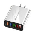thumbnail image 1 of 48W 4 Port USB Charger Quick Charge 3.1A Portable with Protections Worldwide Use, 1 of 8