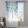 thumbnail image 4 of Teal Blue Eucalyptus Leaves Sheer Curtains 72 Inches Long, Spring Floral Summer Botanical Light Filering Curtains, Breathable Simi Curtain Privacy Drapes for Living Room Bedroom Window Treatment, 4 of 9