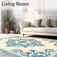 thumbnail image 2 of ODIKA 5'x7' Machine Washable Non-Slip Area Rug, Vintage Distressed Damask with Scrollwork Details High Traffic Rug, Beige, 572710, 2 of 7