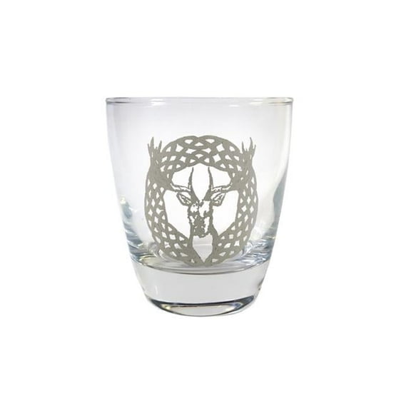 Lyoncraft LBSG01 10 oz Celtic Stag Engraved Lowball Glass