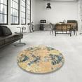 thumbnail image 3 of Ahgly Company Indoor Round Abstract Dark Almond Brown Abstract Area Rugs, 7' Round, 3 of 6