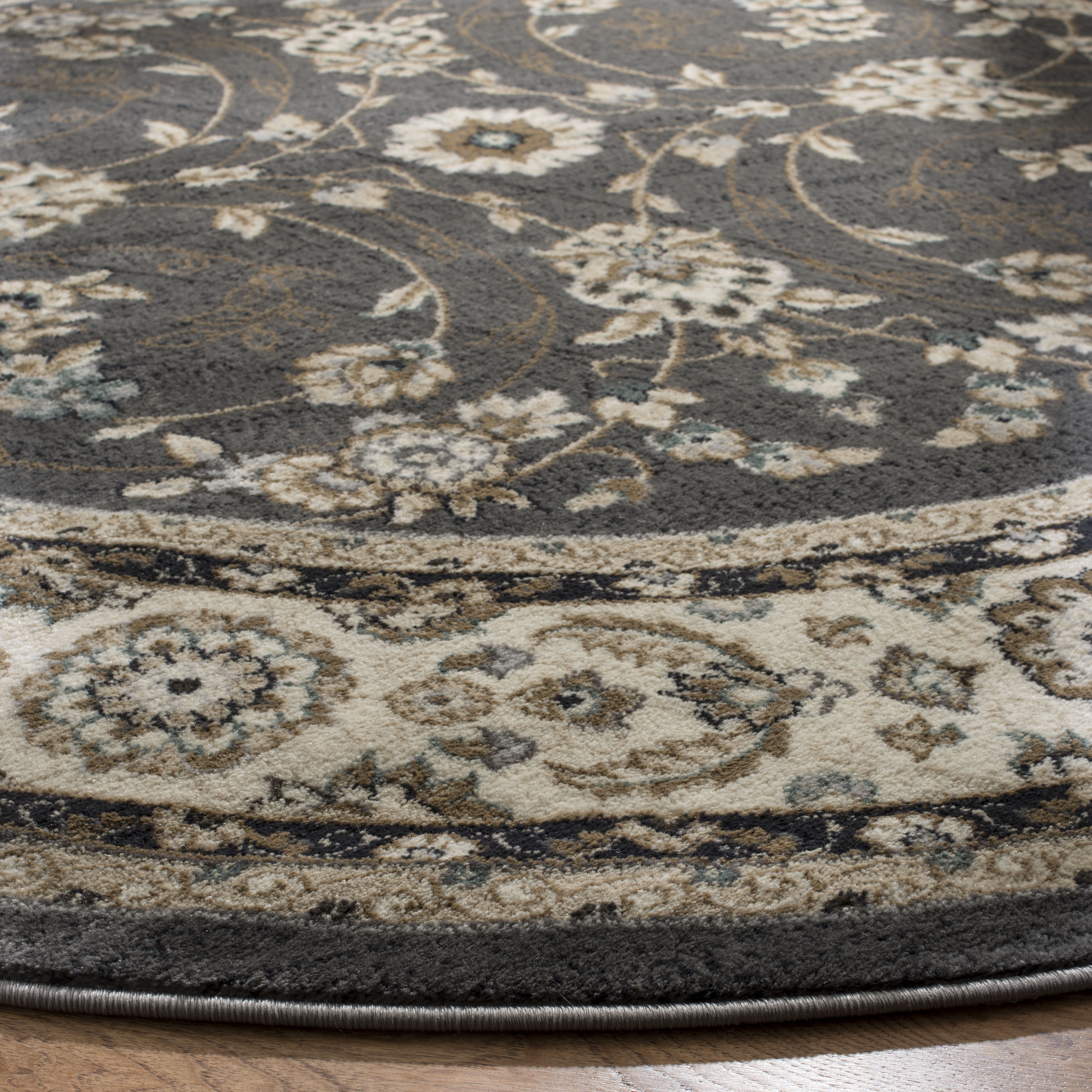 Safavieh Lyndhurst Janel Floral Area Rug, Gray/Cream, 8' x 8' Round