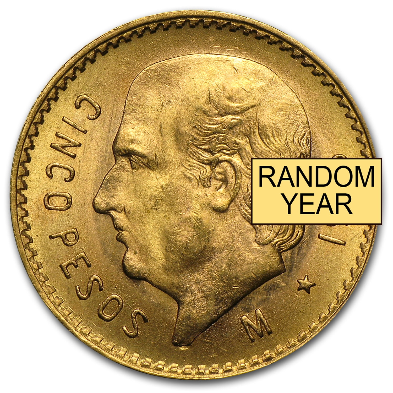 MEXICAN GOLD DOS PESOS GOLD MEXICAN 2 PESO .0482 AGW RANDOM YEAR COIN 