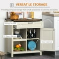thumbnail image 3 of HOMCOM Rustic Wood Barn Door Storage Cabinet/Modern Farmhouse Buffet Sideboard, 3 of 9