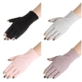 thumbnail image 4 of 1/4 pair Half Finger Driving Gloves Outdoor Women Girls UV Protection Fingerless Gloves Non-slip Sunscreen PURPLE 1 PAIR, 4 of 8