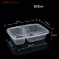 thumbnail image 1 of 5/10/20pcs Lunch Box 3 Compartment Food Storages With Lids Disposable Leak Proof Bento Box Storage Kitchen Accessories 2 grid transparent 10pcs, 1 of 6