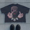 thumbnail image 3 of Camiseta con estampado gráfico de cabeza grande de dibujos animados de verano, camiseta holgada de algodón de gran tamaño, camiseta gótica de estilo hip hop para hombres y mujeres, camiseta informal e, 3 of 5