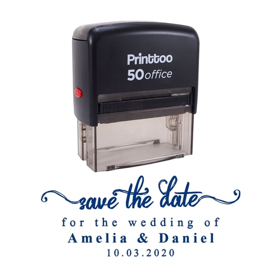 Printtoo Self Inking Dater Stamp With Scanned Text Date Rubber Stamp Office Stationery-Blue