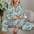 thumbnail image 5 of KLL Cute Otters Print Women's Long Sleeve Pajamas with Pants Sleepwear Loungewear 2 Set-X-Large, 5 of 7