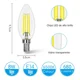 thumbnail image 3 of Lampara Foco Vintage Led Ahorrador C35 E14 8w 6pcs Blanco, 3 of 6