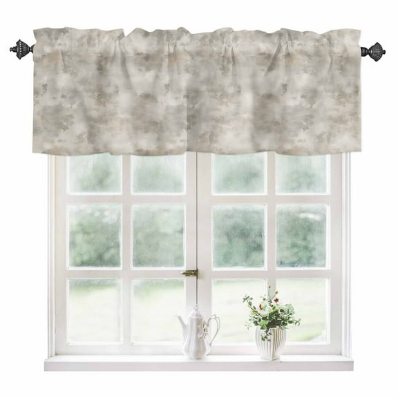 Brown Gray Kitchen Valances for Windows 42x18 Inch Kitchen Curtains Valances Rod Pocket Abstract Modern Street Painting Art Ombre Bathroom Window Valances for Window Treatment Decor