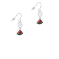 thumbnail image 2 of Delight Jewelry Silvertone Mini Enamel Watermelon Slice Silvertone Leaf French Earrings, 2 of 5