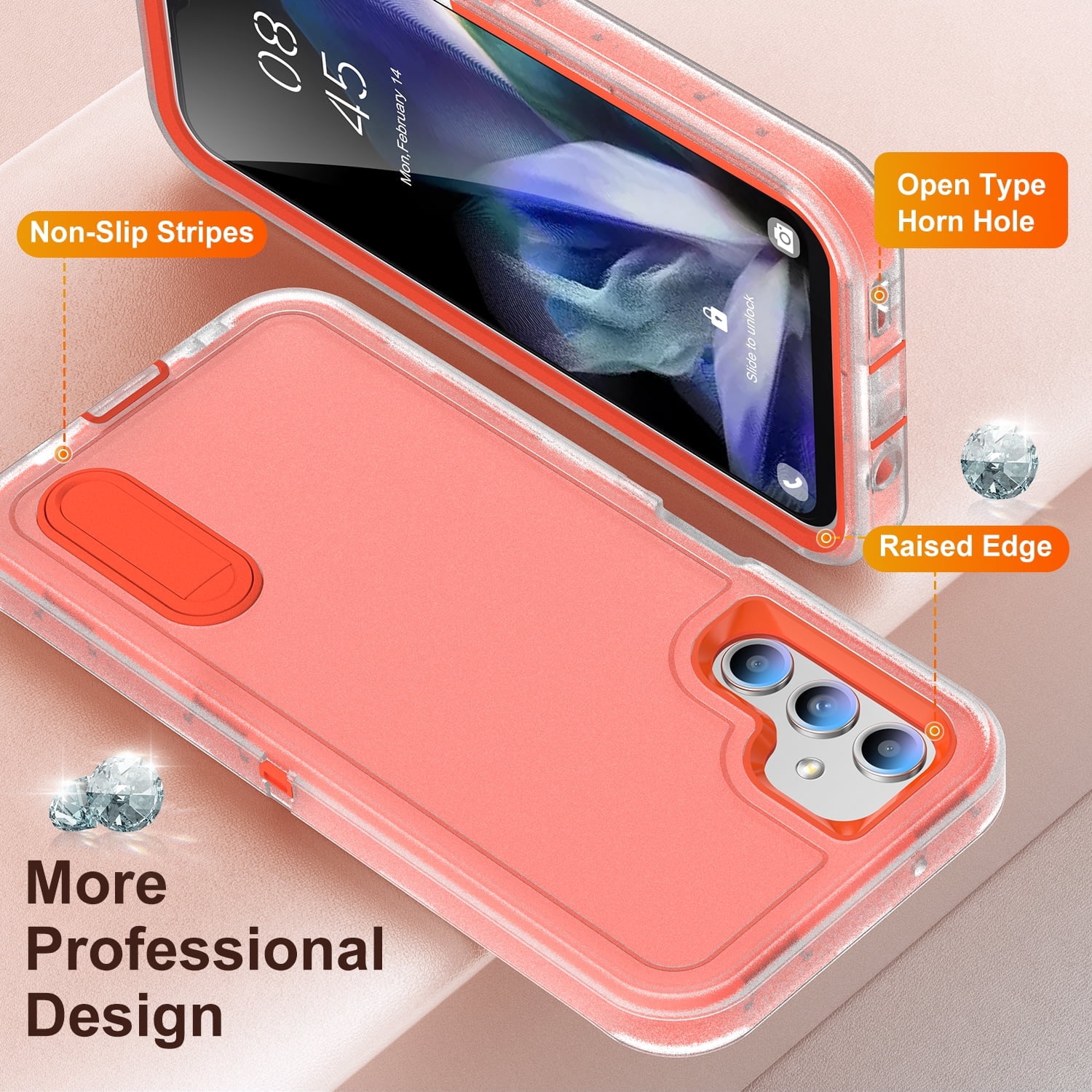 New Case for Samsung Galaxy A54 5G 6.4 inch,Heavy Duty 3 Layer Military Protection with Hidden Kickstand Shock Resistant Armor Hybrid Bumper Rugged Rubber Phone Cover,7 Color