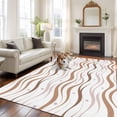 thumbnail image 3 of Brown Stripes Area Rug 6x9 Washable Rug Non Slip Minimalism Ombre Waves Abstract Textures Large Area Rug Soft Stainresistant Indoor Floor Carpet for Living Room Bedroom Home Office Dining Room, 3 of 8