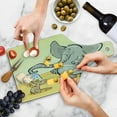 thumbnail image 4 of Animal Cutting Board, Funny Bathing Mouse Trunk in the Desert Cartoon Animal Print, Decorative Tempered Glass Cutting and Serving Board, Wine Bottle Shape, Grey Yellow Cream, by Ambesonne, 4 of 5