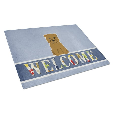 

Caroline s Treasures Glen of Imal Tan Welcome Glass Cutting Board Large