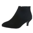 thumbnail image 5 of Mepaouo Womens Kitten Heel Ankle Boots Pointed Toe Suede Fall Winter Slip on Dress Booties, 5 of 6