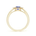 thumbnail image 2 of ANGARA Natural Tapered Shank Tanzanite Ring with Diamond Accents in 14K Yellow Gold for Women (Size-7x5mm) | December Birthstone, Anniversary, Jewelry Gift for Women | Natural Tanzanite Ring, 2 of 8