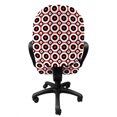 thumbnail image 3 of Retro Office Chair Slipcover, Circular Motif Repetition with Concentric Tricolor Rounds, Protective Stretch Decorative Fabric Cover, Standard Size, Vermilion Charcoal Grey, by Ambesonne, 3 of 5