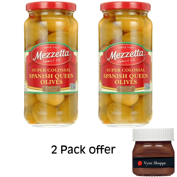 Mezzetta Super Colossal Spanish Queen Olives Pimiento Stuffed, 10 oz Dr. Wt. Jar