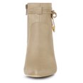 thumbnail image 2 of Unique Bargains Women's Pointed Toe Chunky Heel Zipper Ankle Boots Beige 10, 2 of 6
