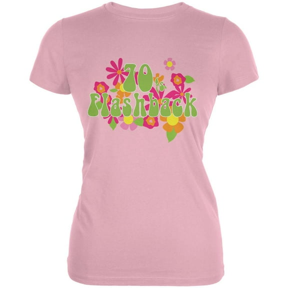 70's Flashback Pink Juniors Soft T-Shirt - Medium