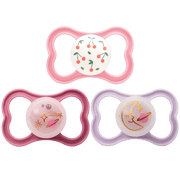 MAM Air Night & Day Baby Pacifier, For Sensitive Skin, Glows in the Dark, 3 Pack, 16+ Months, Girl
