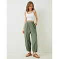 thumbnail image 2 of PUWEI Women's Wide Leg Pants Baggy Elastic Waisted Palazzo Harem Trousers with Pockets, 2 of 7
